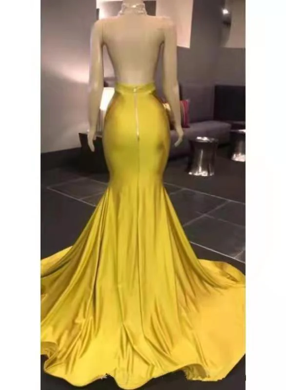 chic yellow halter high neck mermaid prom dresses with beads evening dress dmp166 chic yellow halter high neck mermaid prom dresses with beads evening dress dmp166