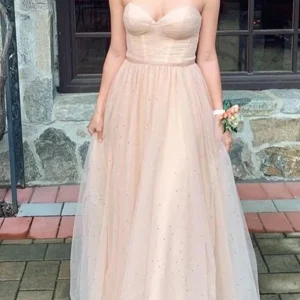Evening Dresses import placeholder for strapless sweetheart neck champagne tull 160218904