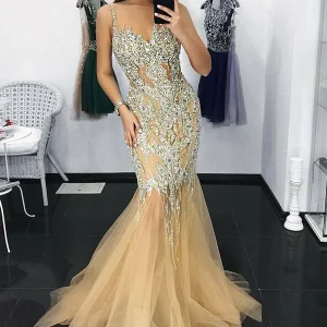 import placeholder for charming mermaid illusion neck tulle lon 160218585