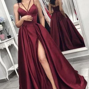 import placeholder for maroon spaghetti straps sidm slit long a 160220185