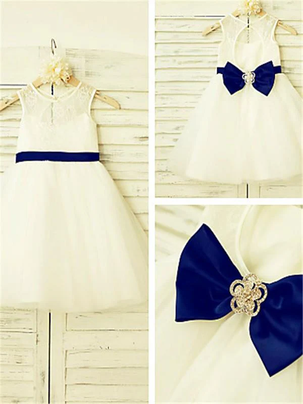 ivory a line scoop sleeveless bowknot floor length tulle flower girl dresses with lace dm710 ivory a line scoop sleeveless bowknot floor length tulle flower girl dresses with lace dm710