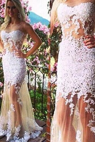 sheath scoop tulle long backless prom dress with white lace appliques dm578 sheath scoop tulle long backless prom dress with white lace appliques dm578