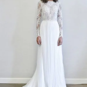 import placeholder for ivory long sleeves a line wedding dresse 160220174