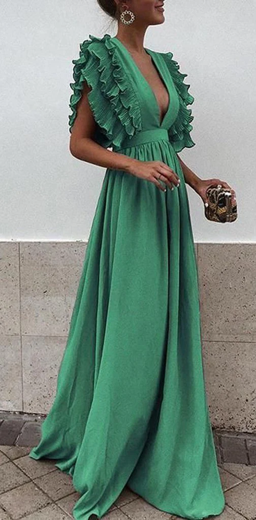 boho colorful v neck a line cheap bridesmaid dress, long modest dresses dmh12 boho colorful v neck a line cheap bridesmaid dress, long modest dresses dmh12