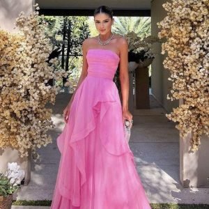 Evening Dresses import placeholder for simple a line hot pink strapless long pr 160219407