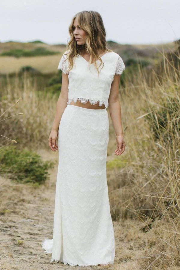 import placeholder for two piece v neck cap sleeves white lace 160220025 import placeholder for two piece v neck cap sleeves white lace 160220025