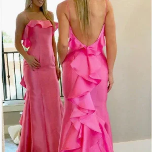 Evening Dresses import placeholder for gorgeous hot pink satin mermaid long pro 160218641