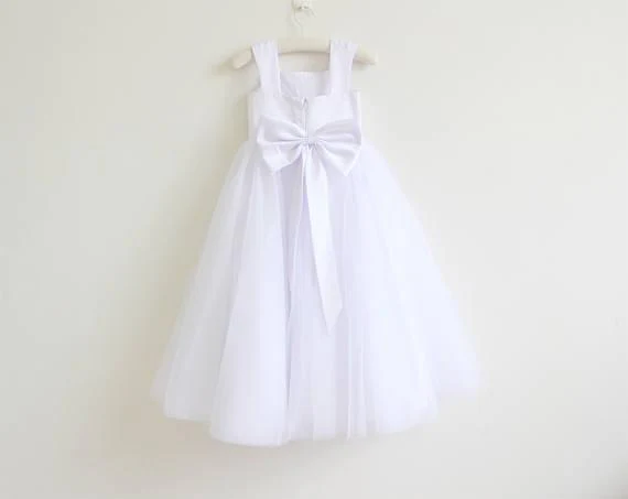 white tulle straps long simple baby girl dress/flower girl dresses dm208 white tulle straps long simple baby girl dress/flower girl dresses dm208