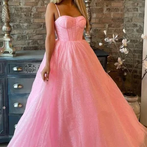 import placeholder for shiny a line pink tulle spaghetti straps 160218616