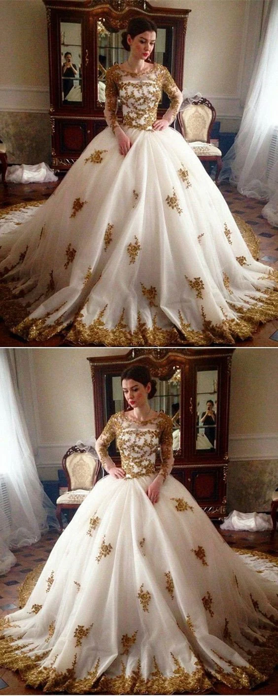 vintage gold lace appliques beaded long sleeves wedding dresses ball gowns dmg81 vintage gold lace appliques beaded long sleeves wedding dresses ball gowns dmg81