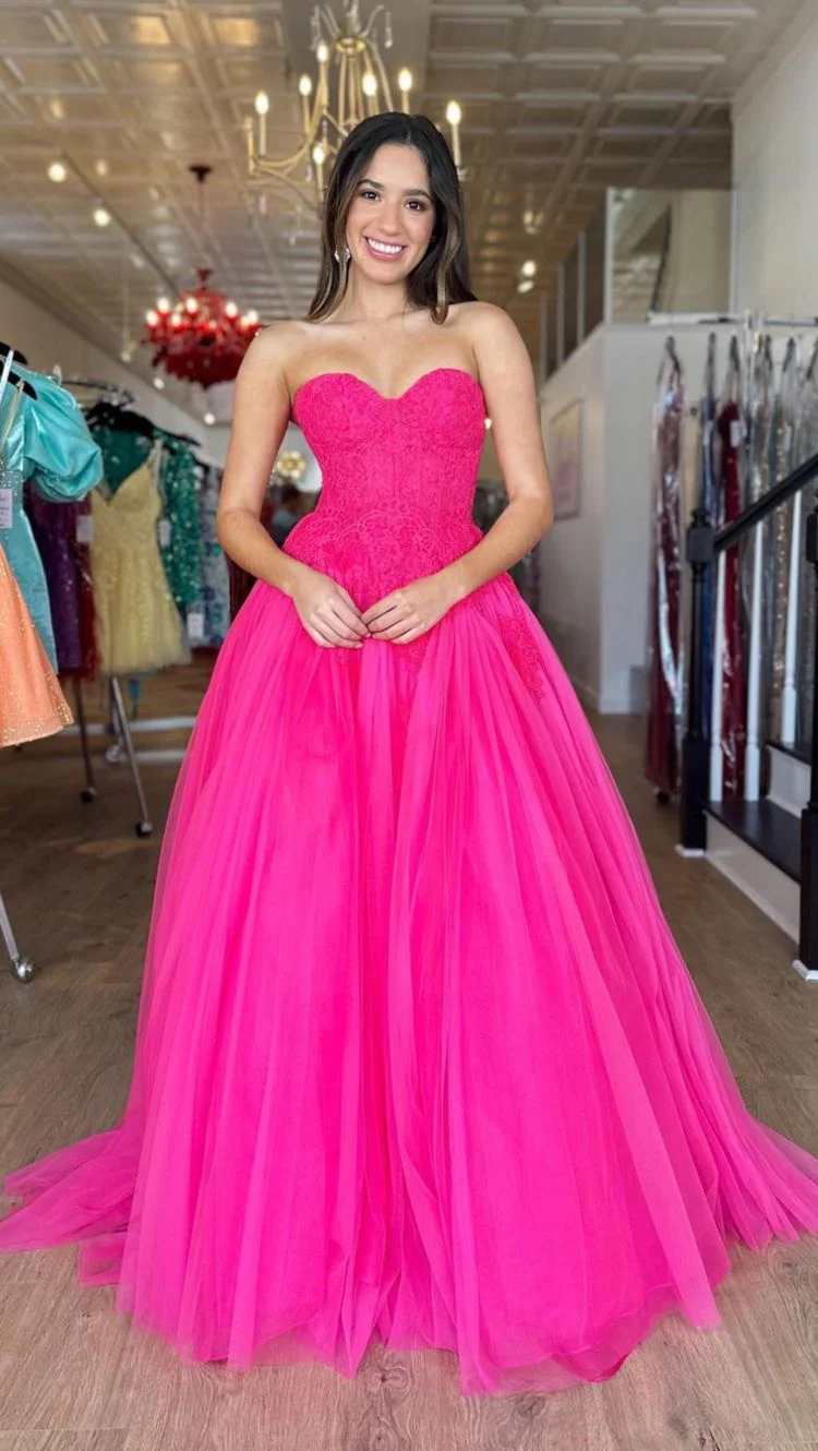 chic a line tulle sweetheart long prom dress fuchsia elegant evening dress dmp303 chic a line tulle sweetheart long prom dress fuchsia elegant evening dress dmp303
