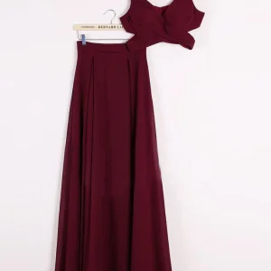 import placeholder for charming two pieces long a line burgundy 160220078