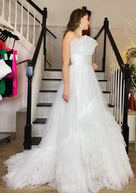 princesss a line strapless white prom dresses, sexy graduation school party gown dmp299 princesss a line strapless white prom dresses, sexy graduation school party gown dmp299