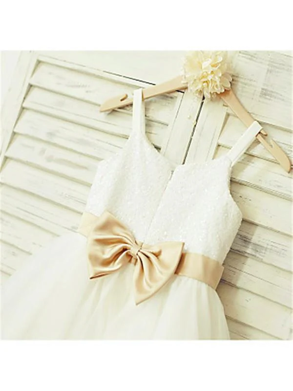cute a line spaghetti straps sleeveless bowknot floor length tulle flower girl dresses dm719 cute a line spaghetti straps sleeveless bowknot floor length tulle flower girl dresses dm719