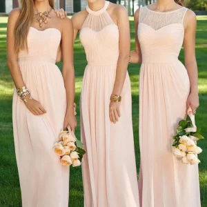 Wedding Party Dresses import placeholder for simple chiffon blush pink a line floor l 160220903