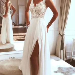 Wedding Dresses import placeholder for stunning a line lace top chiffon boho br 160220448