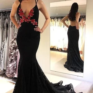 Prom Dresses import placeholder for black lace mermaid backless spaghetti st 160219505
