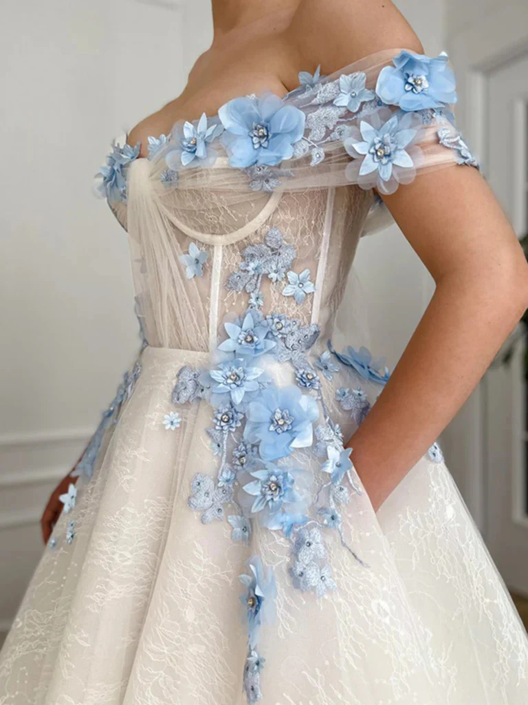 off shoulder white long prom dresses with flowers, white formal evening dresses dmp331 off shoulder white long prom dresses with flowers, white formal evening dresses dmp331