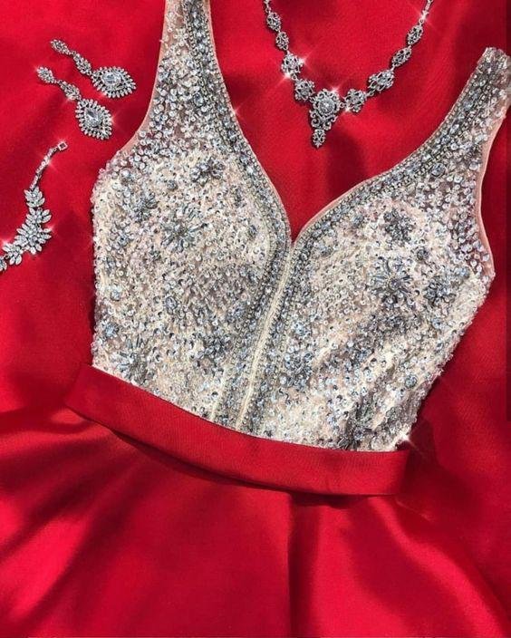 red a line long backless beaded prom dress with pockets dmk67 red a line long backless beaded prom dress with pockets dmk67