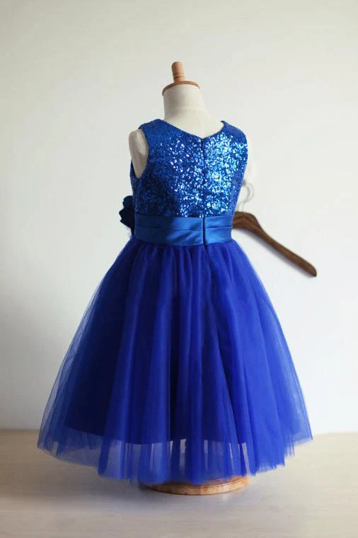 royal blue a line jewel sleeveless tulle sequin long flower girl dresses dm703 royal blue a line jewel sleeveless tulle sequin long flower girl dresses dm703