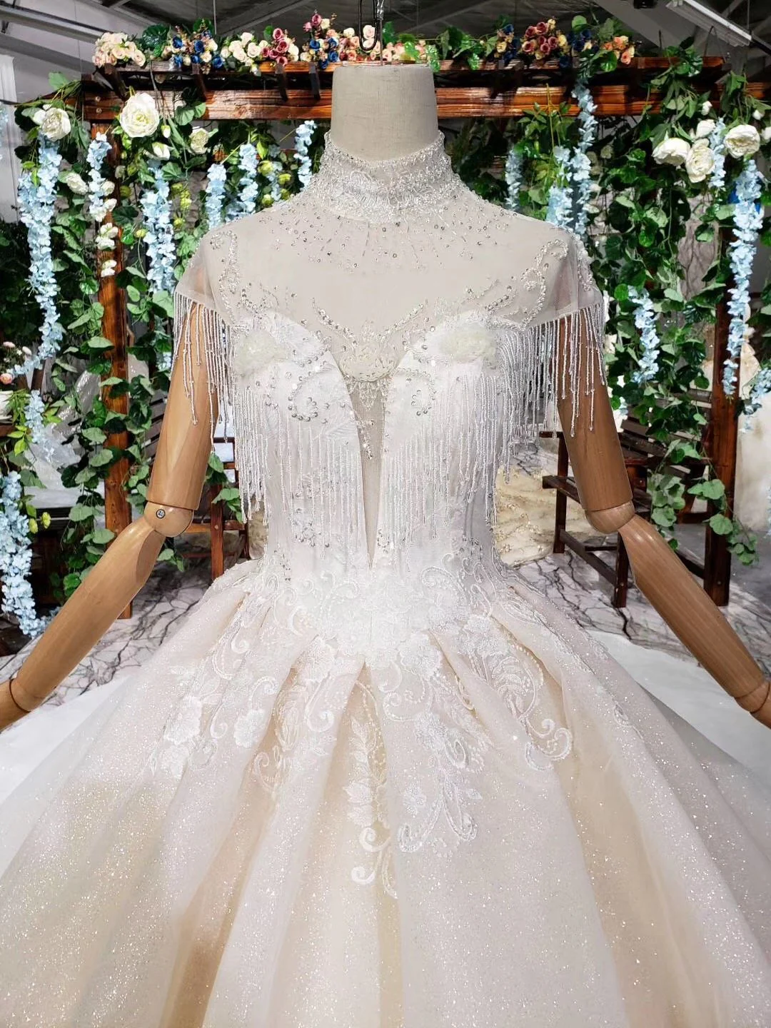 off white high neck ball gown wedding dresses, open back beaded wedding gown dmj96 off white high neck ball gown wedding dresses, open back beaded wedding gown dmj96