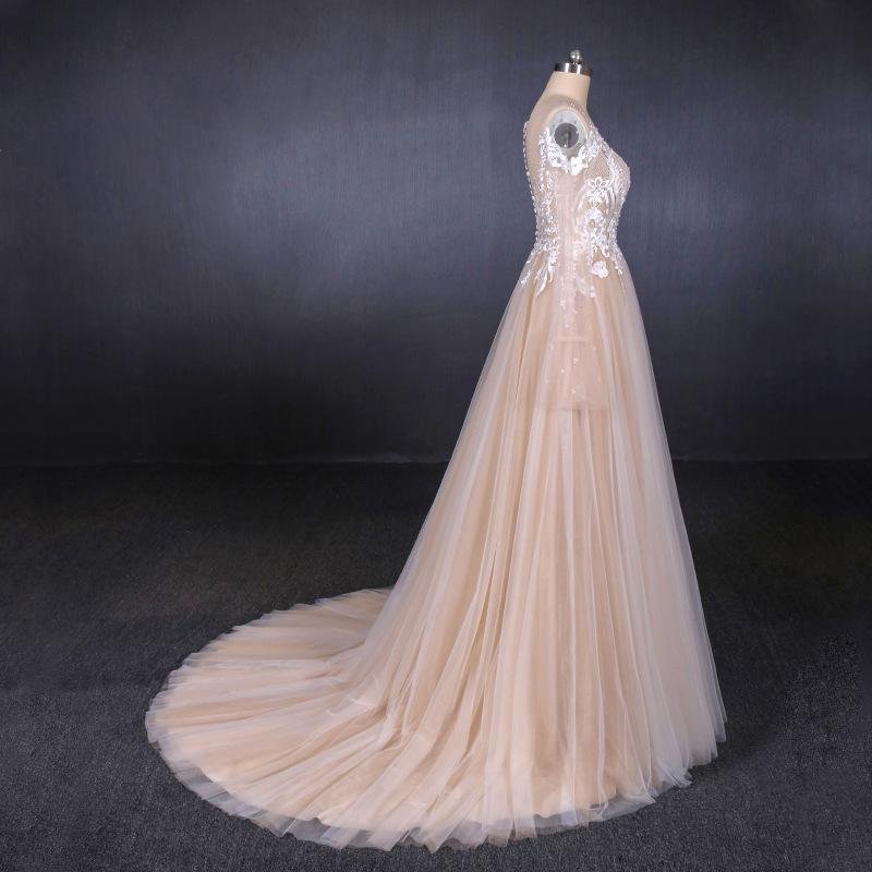 charming a line long sleeves lace appliques tulle wedding dress dmq30 charming a line long sleeves lace appliques tulle wedding dress dmq30