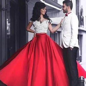 import placeholder for white lace crop top red satin two piece 160220530
