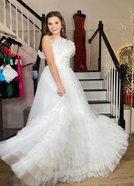 princesss a line strapless white prom dresses, sexy graduation school party gown dmp299 princesss a line strapless white prom dresses, sexy graduation school party gown dmp299
