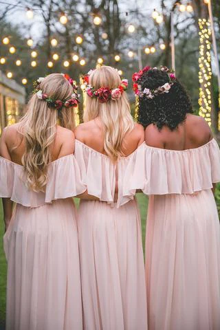 simple pink off the shoulder pink ruffles long bridesmaid dresses dma55 simple pink off the shoulder pink ruffles long bridesmaid dresses dma55