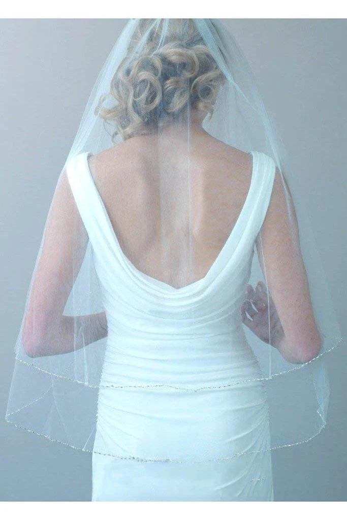 2 layers beaded wedding veil with blusher fingertip wv5 2 layers beaded wedding veil with blusher fingertip wv5