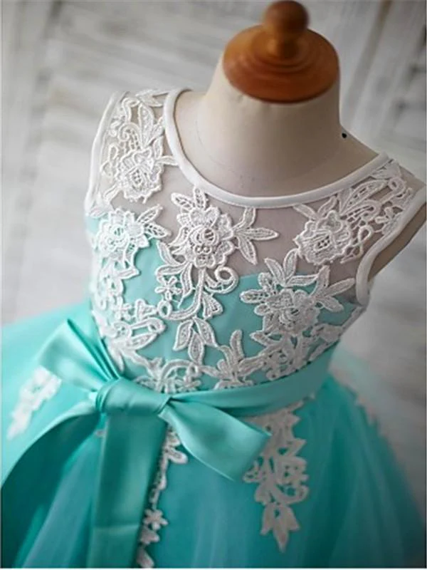 blue ball gown scoop sleeveless bowknot floor length tulle appliques flower girl dresses dm722 blue ball gown scoop sleeveless bowknot floor length tulle appliques flower girl dresses dm722