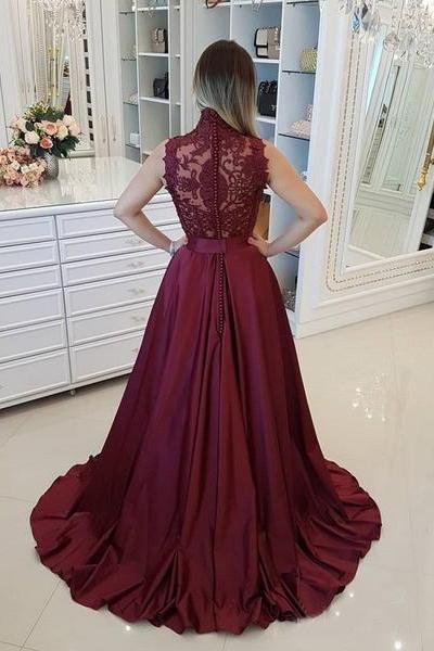 cheap maroon lace top prom dresses long burgundy evening gown with high neck dmi28 cheap maroon lace top prom dresses long burgundy evening gown with high neck dmi28
