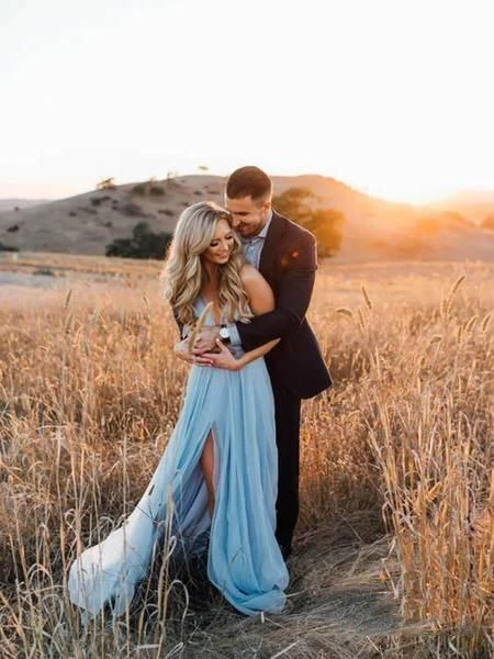 sexy split sky blue beach simple wedding dresses chiffon long prom dress dmi21 sexy split sky blue beach simple wedding dresses chiffon long prom dress dmi21