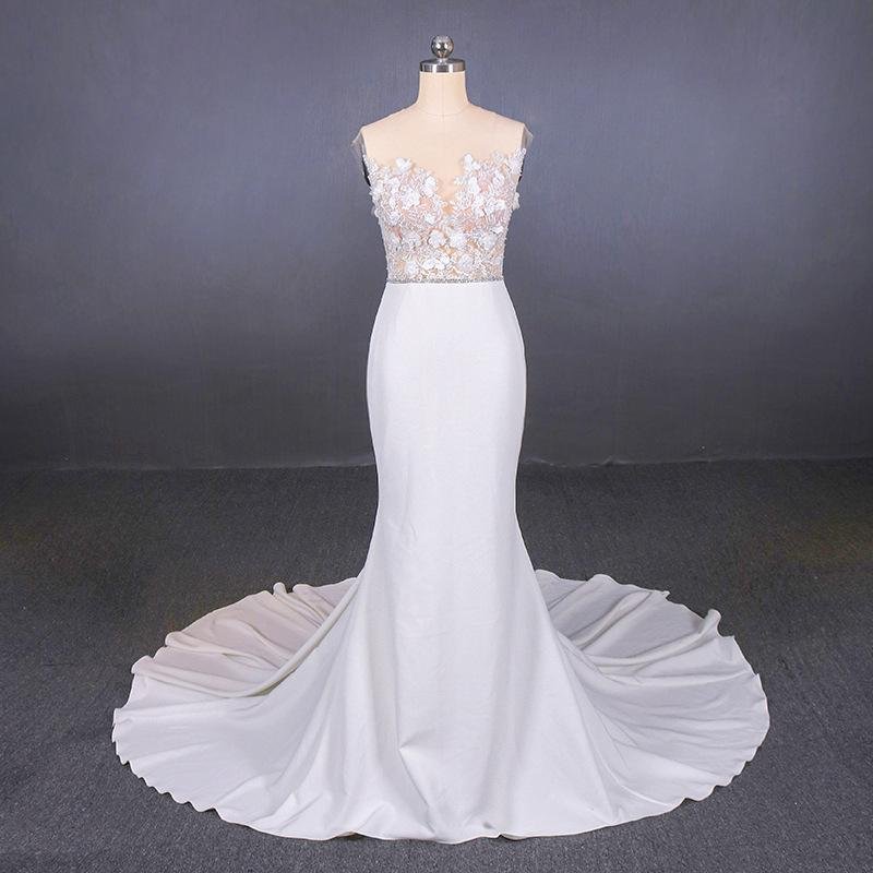 mermaid appliques long stunning wedding dress, long bridal dresses dmq19 mermaid appliques long stunning wedding dress, long bridal dresses dmq19
