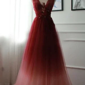 Prom Dresses import placeholder for a line appliques burgundy tulle long pro 160219814