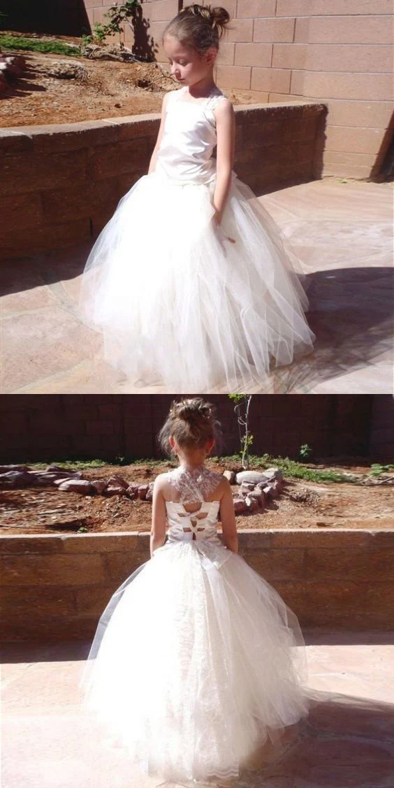 a line square lace up tulle ball gown long flower girl dress dmc50 a line square lace up tulle ball gown long flower girl dress dmc50