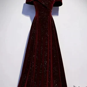 import placeholder for burgundy velvet off the shoulder a line 160220574