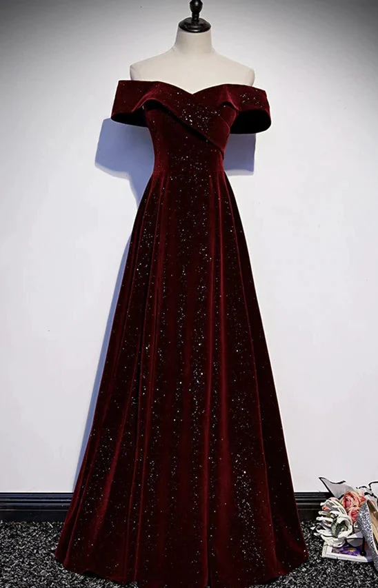 import placeholder for burgundy velvet off the shoulder a line 160220574 import placeholder for burgundy velvet off the shoulder a line 160220574