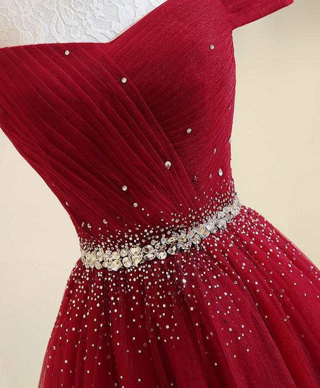 burgundy a line off the shoulder beads long prom dress dmi52 burgundy a line off the shoulder beads long prom dress dmi52