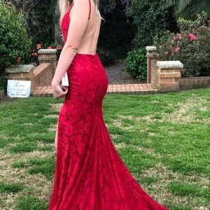 import placeholder for red lace spaghetti strap backless prom d 160218969