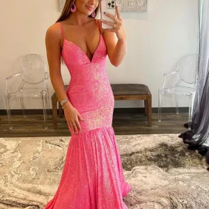 Evening Dresses import placeholder for shiny sequins v neck mermaid long prom d 160218801
