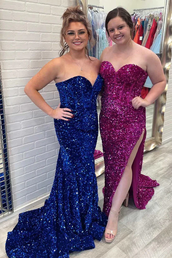 elegant sequins mermaid sweetheart long prom dresses formal evening dresses with slit dmp237 elegant sequins mermaid sweetheart long prom dresses formal evening dresses with slit dmp237