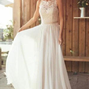 Wedding Dresses import placeholder for elegant a line round neck chiffon with l 160220114