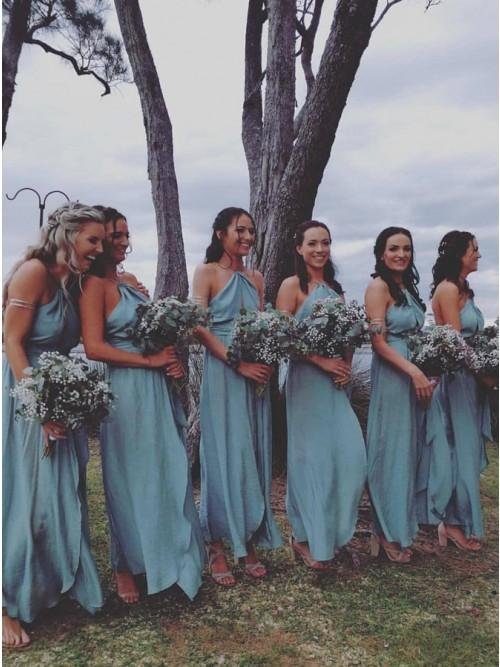 a line cross neck backless ankle length blue keyhole chiffon bridesmaid dress dmr31 a line cross neck backless ankle length blue keyhole chiffon bridesmaid dress dmr31
