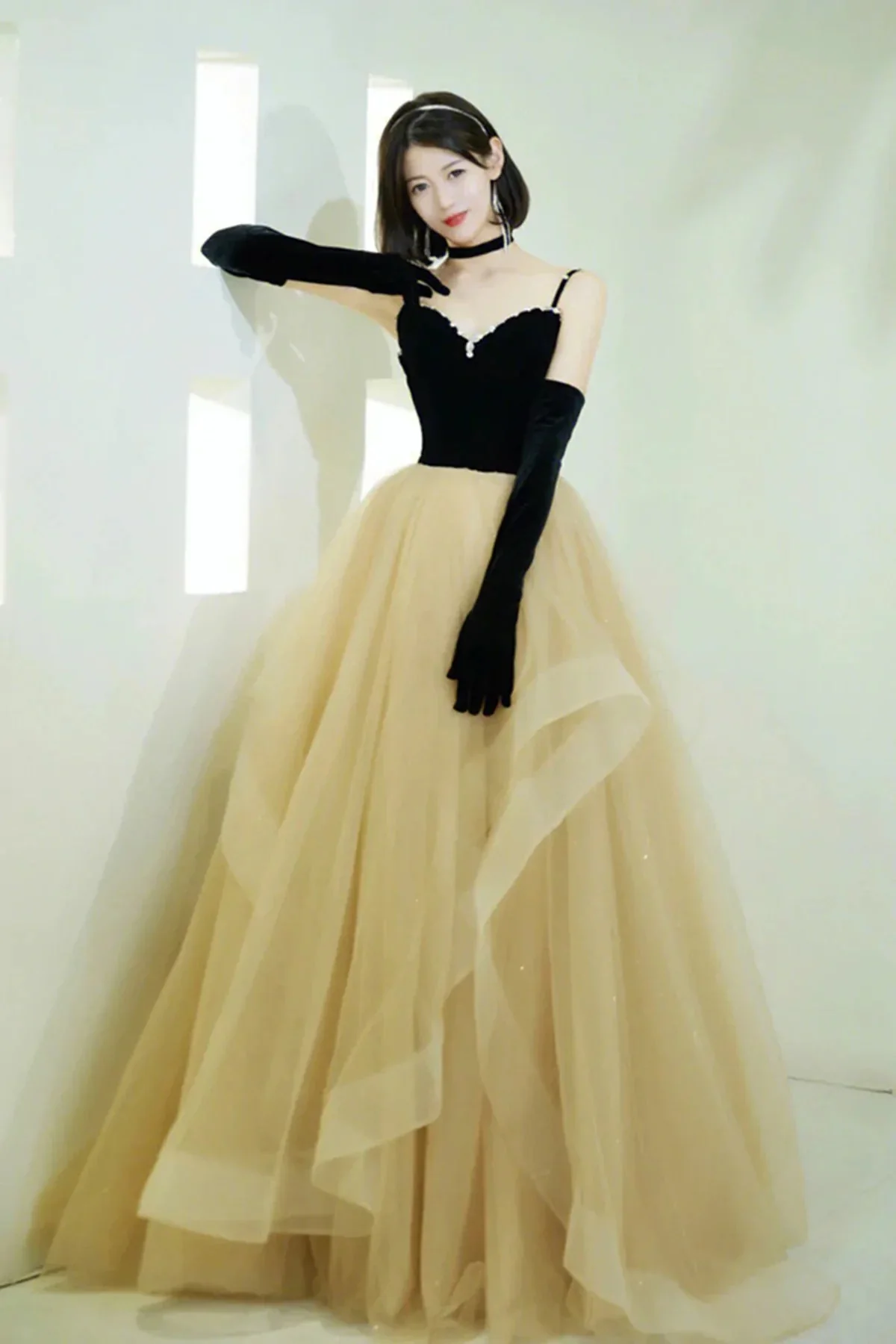 black a line tulle long prom dresses, spaghetti straps evening party dresses dm1921 black a line tulle long prom dresses, spaghetti straps evening party dresses dm1921
