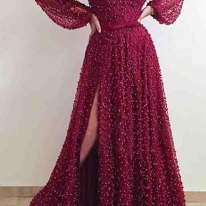 import placeholder for cheap a line burgundy long sleeve vintag 160220068