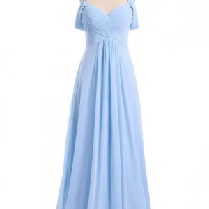 Wedding Party Dresses import placeholder for a line sky blue long bridmsmaid dress of 160220734