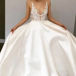 import placeholder for a line dmep v neck floor length satin we 160220355
