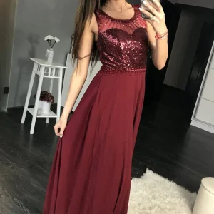 import placeholder for charming burgundy sequins a line sleevel 160220040