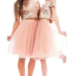 Wedding Party Dresses import placeholder for two piece pink bridmsmaid dresses short 160220740
